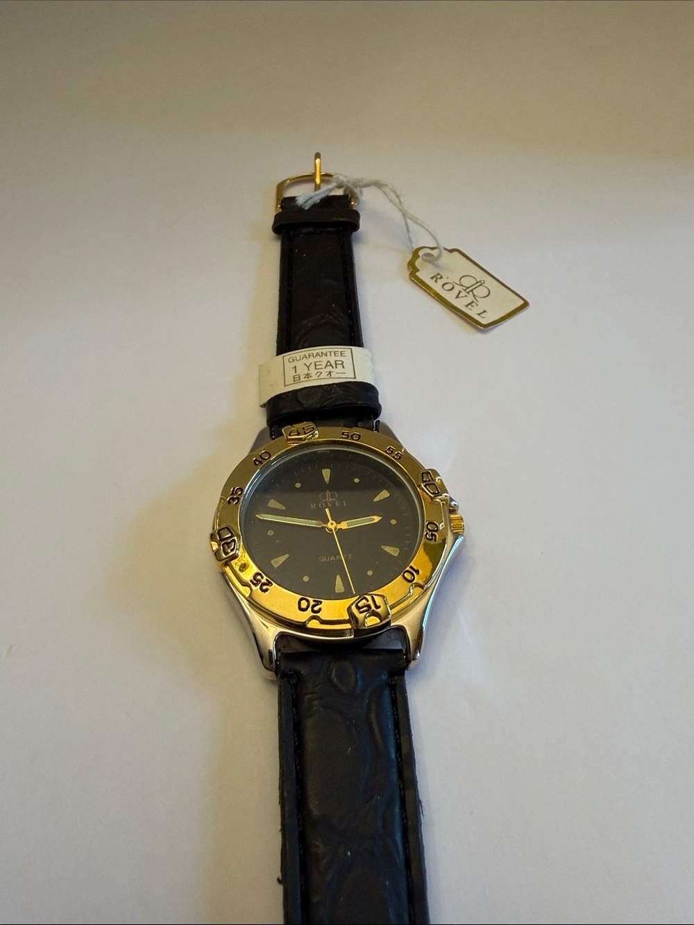 ROVE Two-Tone Black Leather Women's Watch - needs a new battery